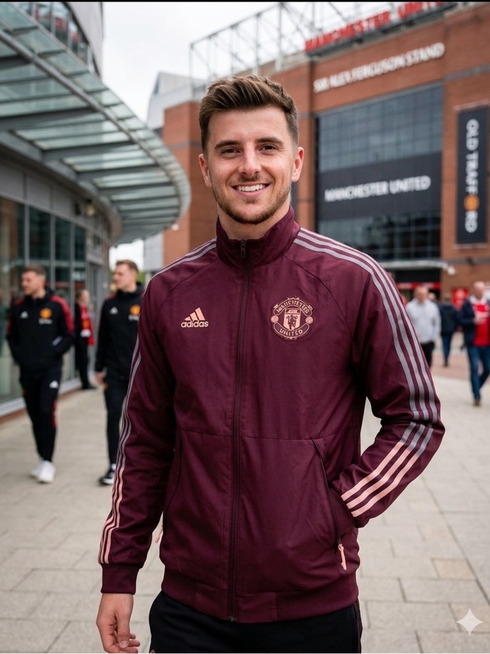 Adidas NWT Manchester United Adidas Quarter-Zip Training Jacket - Maroon Sz S